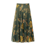 Autumn And Winter New Printed Shirt 9878262 Printed Midi Pleated Skirt 9878261