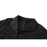 Black Striped Shirt Women's Spring Autumn New Irregular Length Design Sense Personality Lotus Leaf Sleeves Blouse