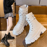 Zingj Buckle Thick Heel Martin Boots Autumn 2024 New Comfortable Short Boots 43 Plus Size Women's
