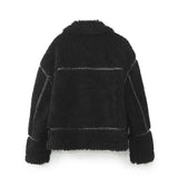 New Artificial Fur Effect Motorcycle Jacket