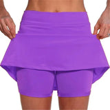 Solid Color Medium Waist Skirt, Exercise Yoga, Three-Point Shorts, Skirt