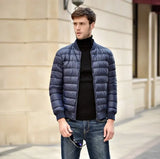 Autumn And Winter Male Standing Collar Jacket Down Jacket Large Size Slim Fashion Standing Collar Short Baseball Jacket Matching Wear-Outfit