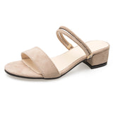 Zingj Korean Sandals Women's 2023 New Thick Heels Sandals And Slippers One Shoe And Two Open-Toed Women's