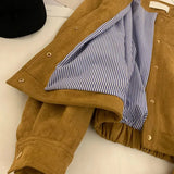 Brown Suede Stripe Lining Jacket- Outfit