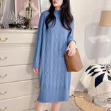 Zingj Knit Dress Female Autumn Winter 2023 New Loose Inside Build Base Twist In The Long Sweater