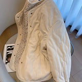 Sense Lints Spliced Broken Flower Lingge Cotton Coat Women's New Relaxed Leisure Cotton Coat In