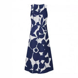 Zingj Women's Women's Printed Round Collar Medium And Long Sleeveless