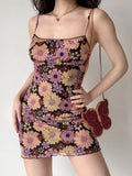 Fashion Ripple Printing Dress Sexy Summer Spaghetti Strap Backless Suspender Mini Dress A-line Short Dress
