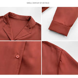 V-neck Office Shirt Korean Long Sleeve Polo Collar Women Clothing Solid Chiffon Blouse Womens Tops