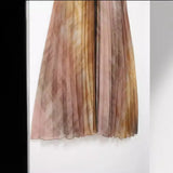 New Tie-Dye Printed Neckline Pleated Dress