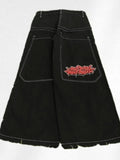 Men's Jeans Y2K Bag Vintage High-Quality Pattern Hip-Hop Street Leisure Men Harajuku Wide