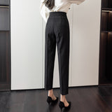 Zingj Spring And Autumn New Slim Slim Elastic High Waist Casual Nine Minute Pants Women's Small Feet Suit