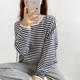 Version Hoodie Women's Spring And Autumn Thin Style 2023 Spring New Striped Oversize Loose Long-Sleeved Women's