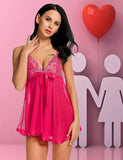 Zingj Underwear Sexy Female Net Gauze Bow Halter Sleeping Dress Home Clothes Sex