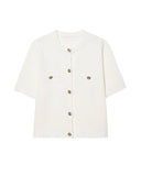 Spring 2025 New Women's Short-Sleeved Simple Fashion Knitted Jacket Skirt 1822025