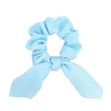 Chiffon Bowknot Elastic Hair Bands For Women Girls Solid Color Scrunchie Headband Hair Ties Ponytail Holder Hair