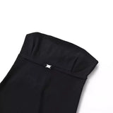 And Winter New Women's Wear Solid Color One-Word Collar Sleeveless Back Short Chest Spicy Girl