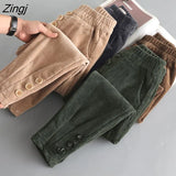 Women Solid Harem Button New Arrival Corduroy Fashionable Ulzzang BF Beam Feet Casual Hot Sale Daily Comfortable