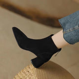 Zingj Ankle Boots Women 2023 Autumn And Winter New Martin Boots Female Korean Version Of Thick Heel Ankle Boots Heel Women's