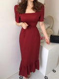 2022 Women Elegant Party Midi Dress One Piece Ladies Fashion Evening Prom Dresses Female Summer Casual Clothes