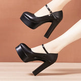 Pointed Cheongsam Walking Shoes Waterproof Platform Comfortable Shallow Mouth Size Cheongsam Performance Women's Shoes Work