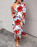 Independent Station Sexy And Popular Style Oblique Shoulder Single-Sleeved Dress For