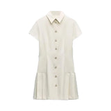Zingj Summer New Women's Fashion Casual Shirt Style Lapel Mini Dress