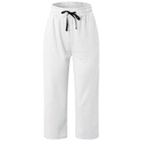 Waist Casual Sports Three-quarter Length Wide