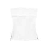 New Zipper Decoration Stretch Slimming One-Word Collar Jacket