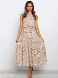 Long Dress Polka Dot Casual Dresses Black Sexy Halter Strapless New 2022 Yellow Sundress Vacation Clothes For