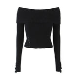 Style Big Lapel Slim Pullover Sweater In