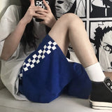 Shorts Oversize Harajuku Plus Sizes Cycling Plaid High Waist Summer Hip Hop Harajuku Sports Korean Sweatpants