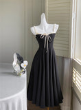 Vintage Black Evening Party Dress Women 2023 Summer Elegant Romantic Prom Vestidos Korean A-line Graduation