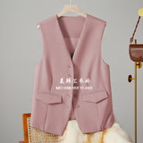 Zingj Vest Female 2024 Spring And Autumn New Korean Version Of Foreign Fashion Trend Vest Rice White Horse Clip Suit
