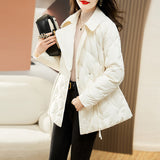Autumn Winter New Suit Collar Light Down Jacket Female Short Small Waist Slim Fashion Foreign Style Coat-Outfit