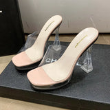 Zingj Belt 2023 Summer New Round Head Fashion Pink Single Thick With Cool Ultra High With Casual Fashion Slippers