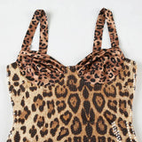 Leopard Print Sequined Mini Dress- Outfit