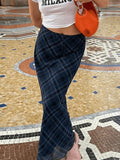 Vintage Checkered Maxi Skirt- Outfit