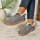 New Fashion Plus Velvet Warm Northeast Cotton Boots Women Casual Solid Color Velvet Retro Large Size Snow