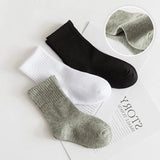 Pairs/lot 1 to 12 Years Classical Pure Color Children's Socks Black White Socks For Students Spring Autumn Winter