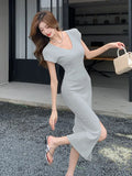 Zingj Woman's New Pure Desire Temperament In Summer Shows A Long Dress With Split