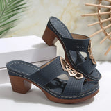 Summer New Slope And Slippers Women's Shoes Large Thick And Fish Mouth Type Thick-Bottomed Slippers