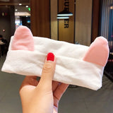 New OMG Letter Coral Fleece Wash Face Bow Hairbands For Women Girls Headbands Headwear Hair Bands Turban Hair