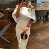 New Women's Oblique Shoulder Print Sexy Bag Hip Dress Body Temperament Dress Female