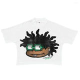 Original Sufu Ancient Animation Head Printed Graphics T-Shirt Y2k Blouse Street Oversized T-Shirt Gothic Animation Short