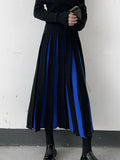 Black Patchwork Long Skirt- Outfit