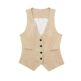 New Women's Double-Breasted Suit Jacket Straight Trousers 8194394