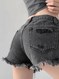 Women Sexy Shorts Jeans Summer Fashion Casual Irregular Vintage Streetwear Club Party All-Match Ripped Hole Mini Denim