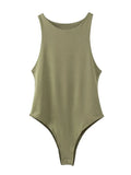solid sexy bodycon women bodysuits female 4 color green slim casual bodysuit chic lady club short playsuits