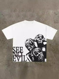 Street Printed Large T-Shirt Gothic 2024 Graphics T-Shirt Y2k Blouse Armed Gothic Men's Short